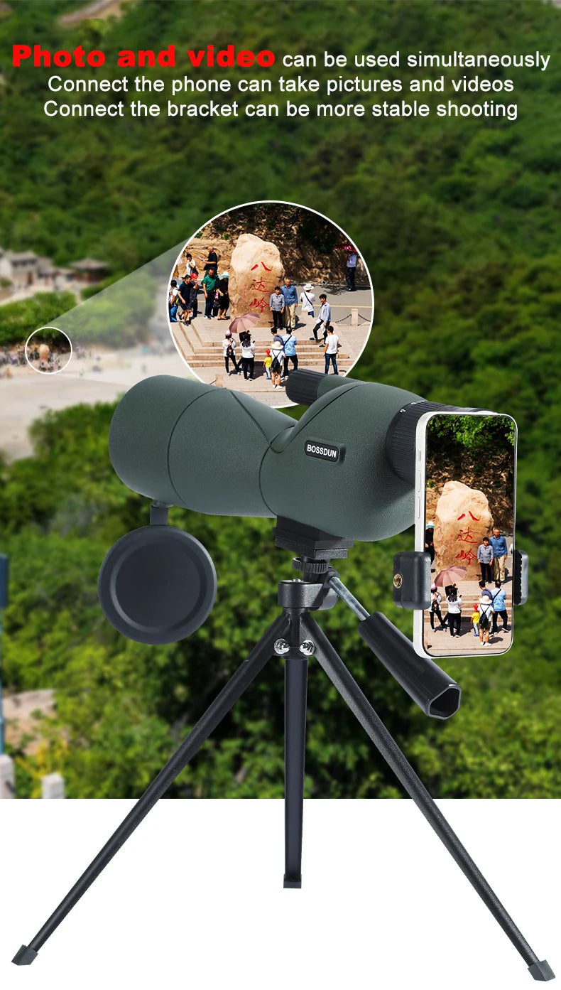 25-75x60 HD Spotting Scope Zoom Monocular Powerful Telescope Bak4 Prism ED Lens For Outdoor Camping Bird Watching Shooting