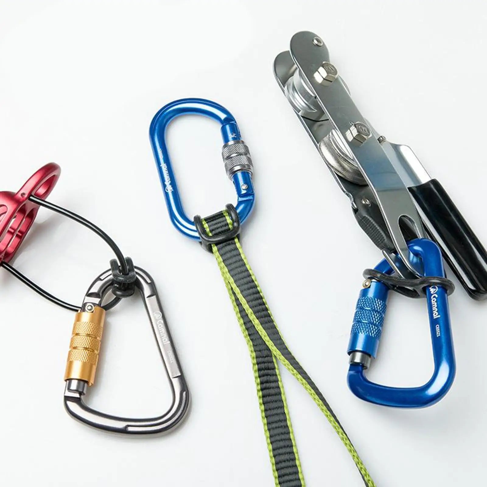 Plastic Carabiner Ropes Locking Tool Rigging Fixing Rock Climbing Rappel Abseil Gear, for Climbers, Cavers and Sport Rappelers