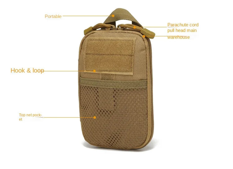 Outdoor Tactical First Aid Kit Small EMT Medical Bag MOLLE Accessory Hunting Camping Hiking CS Phone Bag (17X11X2CM)