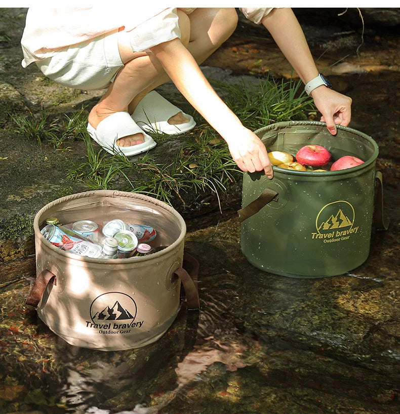 Durable Multi-functional Portable Waterproof Collapsible Sink Bucket Travel Basin Camping Hiking Tools Storage Bucket 10L/20L