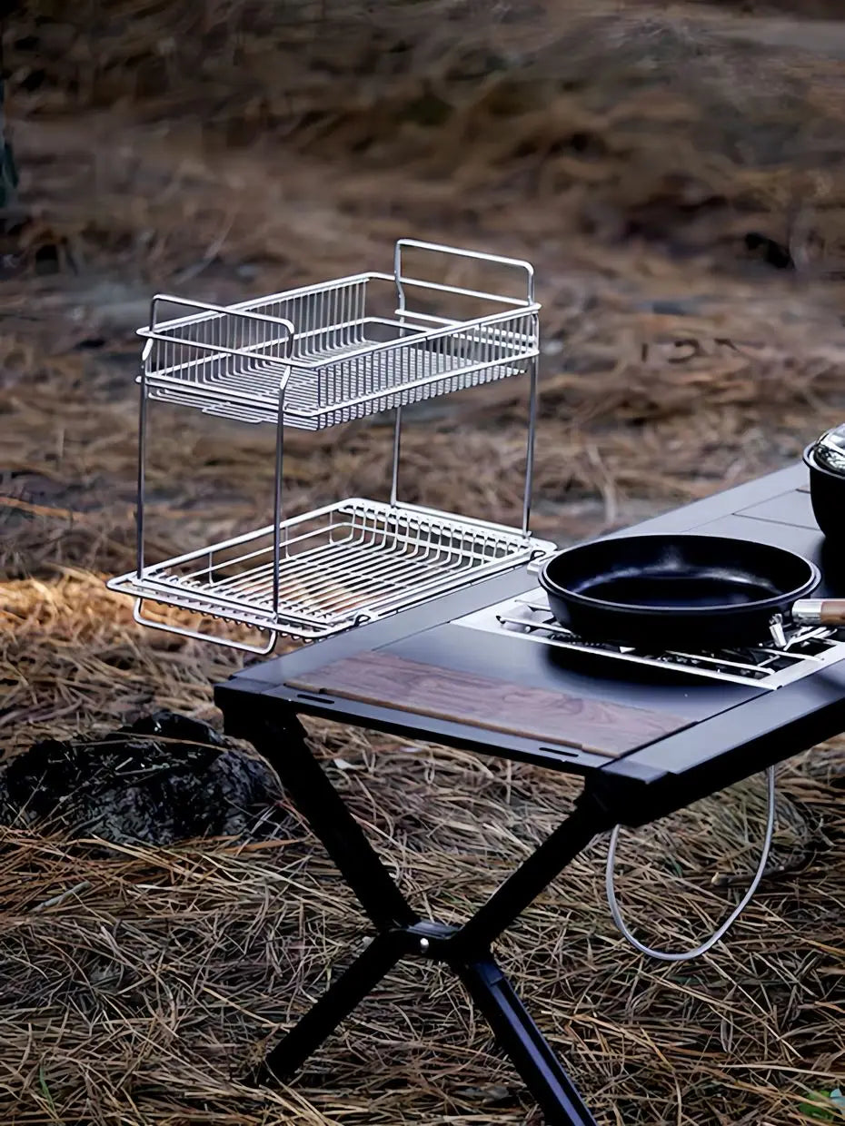 Camping IGT Table Accessories Drain Basket Storage Box Hanger Hook Stainless Steel 1 Unit Deep Shallow Basket Outdoor Kitchen