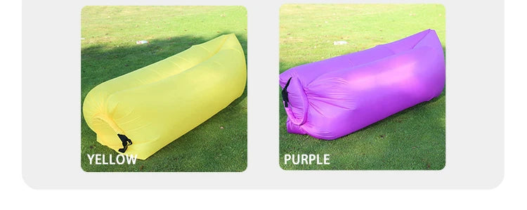 Lazy Inflatable Sofa Outdoor Portable Beach Air Sofa Folding Camping Inflatable Sofa Bed Sleeping Bag Single Person