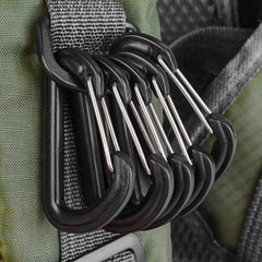 5/10/20pcs D Shape Plastic Carabiner D-Ring Key Chain Spring Hook Backpack Molle Carabiner Clasp Outdoor Camping Tool 56*35mm