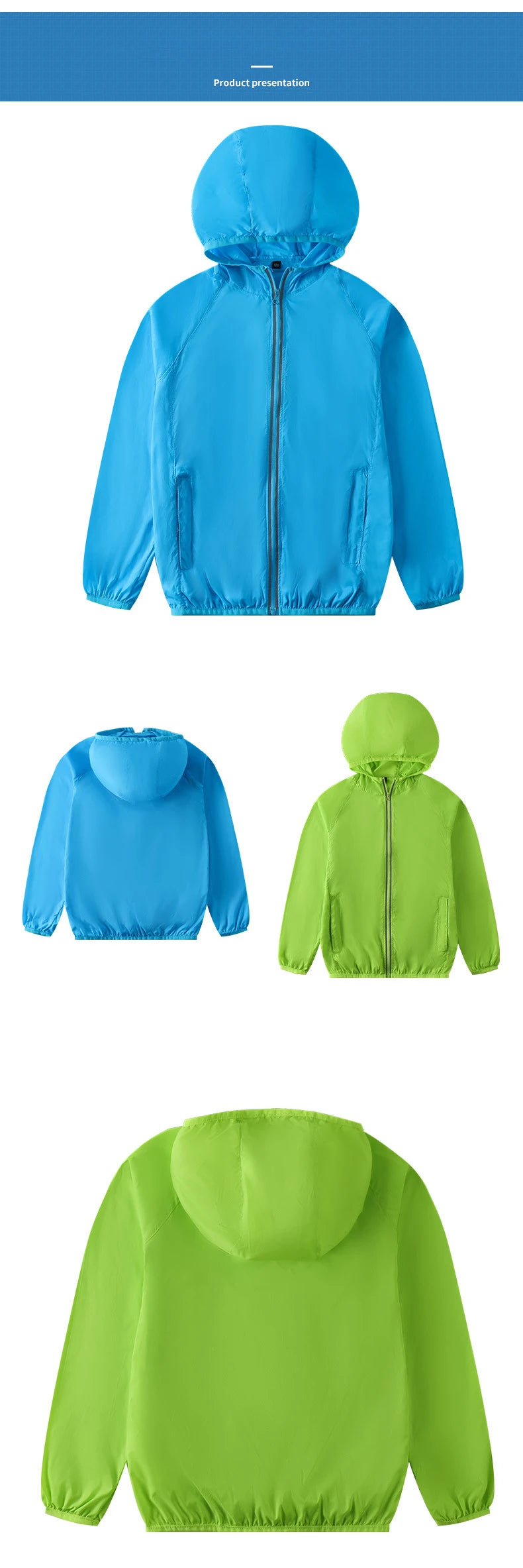 Children Climbing Hiking Jacket Kid Sun Protection Clothing Skin Coat Ultra-Thin Breathable Parent-Child Sunshade Cycling Jersey