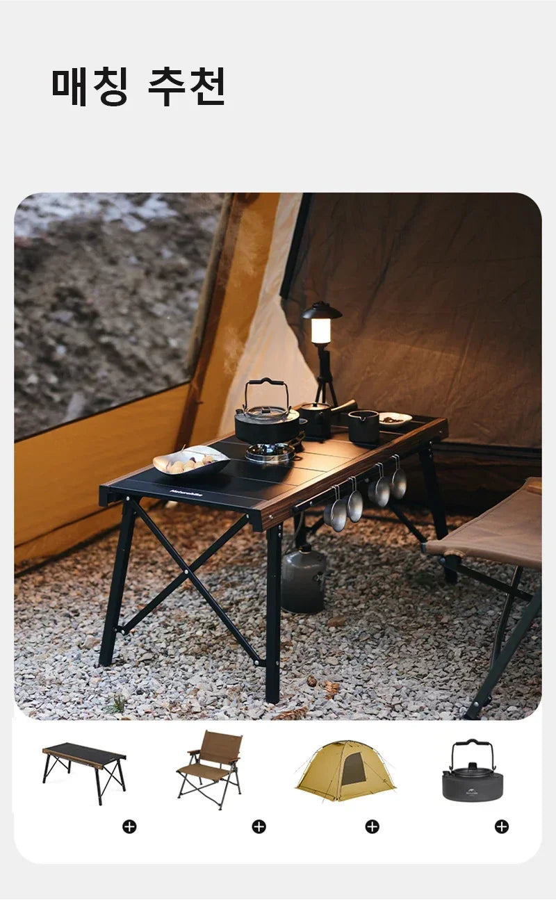 Naturehike Ultralight Camping IGT Table Outdoor Portable Folding Table Grill Table Picnic Backpacking Fishing Stove Black Tools