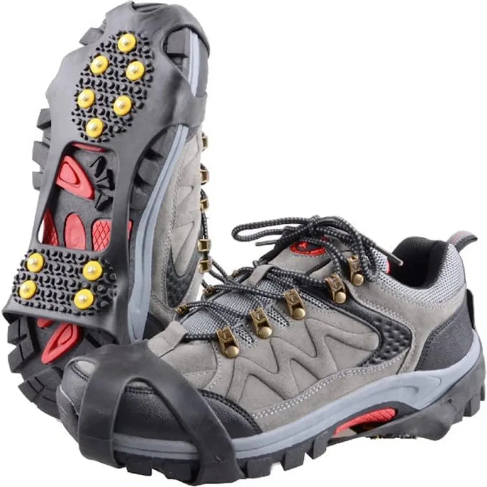 10 Studs Snow Ice Claw Anti-Skid Snow Ice Thermo Plastic Elastomer Climbing Shoes Spikes Grips Cleats Over Shoes Covers Crampons