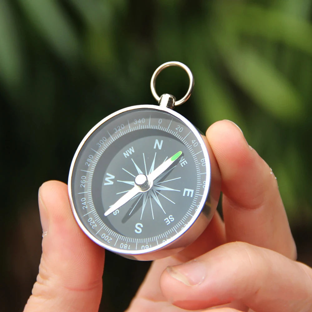 Portable Compass Aluminum Alloy Keychain Camping Trekking Hunting Hiking Survival Compass Navigation For Outdoor Activities