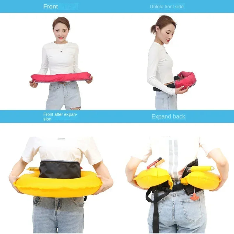 Automatic Fishing Waist Belt Type Safety Life Jacket Adult Fishing Vest Inflatable Life Safety Belt Waist Bag for Boating