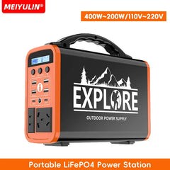 400W Portable Power Station 220V/110V AC Solar Generator Outdoor Emergency Mobile 60000mAh LiFePO4 External Battery For Camping