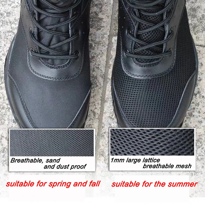 Summer Combat Boot Men Women Climbing Training Lightweight Waterproof Tactical Boots Outdoor Hiking Breathable Mesh Shoes