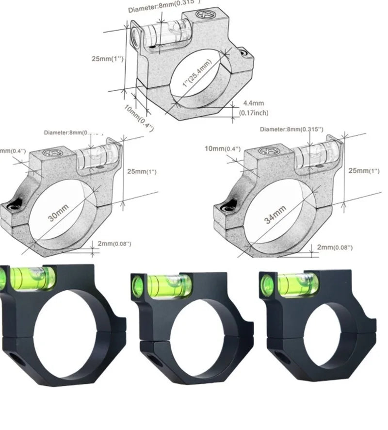 Discovery Rifle Scope Bubble Level 25.4mm/30mm/34mm Spotting Airgun Ring Bubble Spirit Level Balance Pipe Airsoft Tube Gun Mount