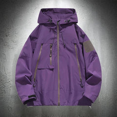 Windbreaker Purple Jacket Men With Hood Clothing Autumn Outdoor Waterproof Jackets Trekking Hiking Coats