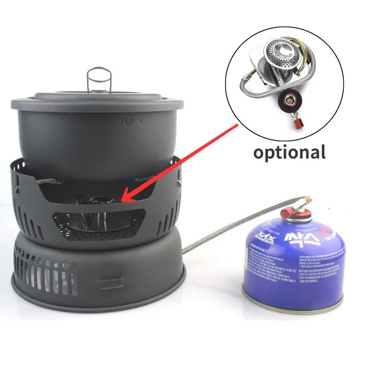 ALOCS 2-4 Person Outdoor Cookware Camping Alcohol Stove Cook Set for Camping Hiking Picnic Stove with Gripper Pot