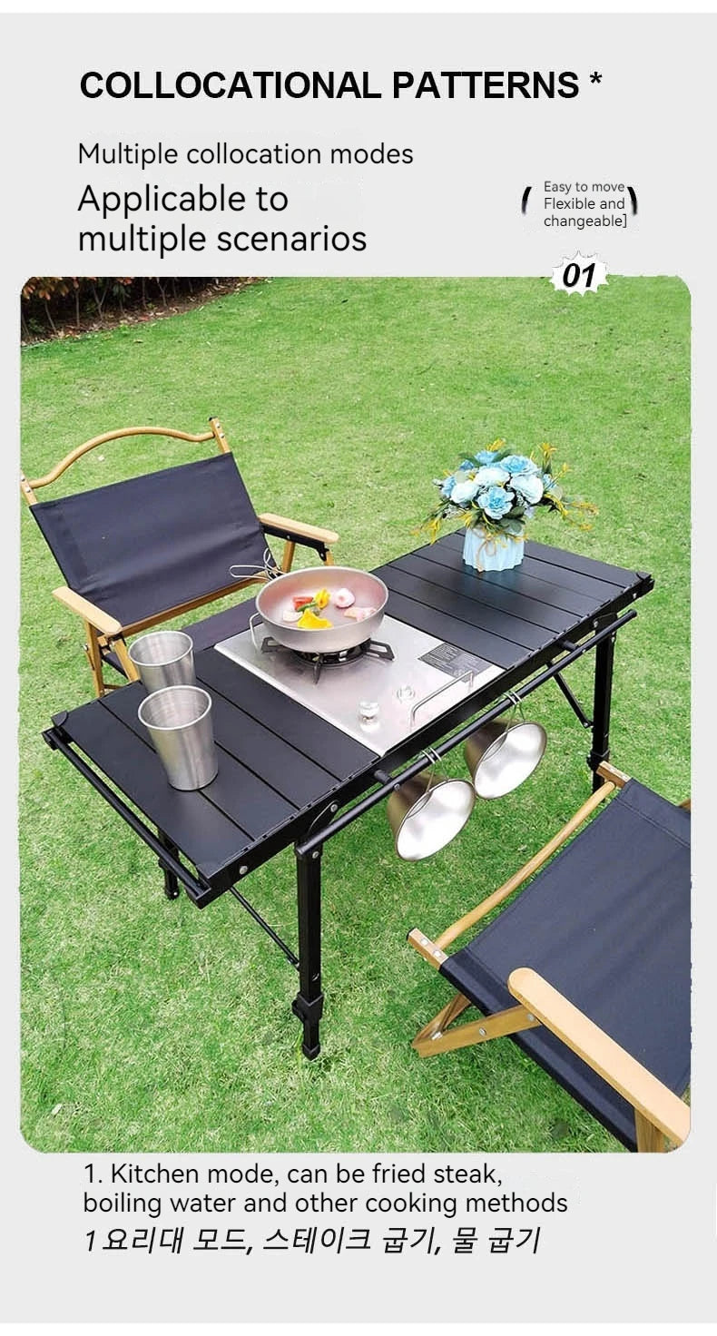 Lohascamping Lightweight Camping Folding multifunctional IGT table roll Brazier table adjustable leg Desktop burner bbq table