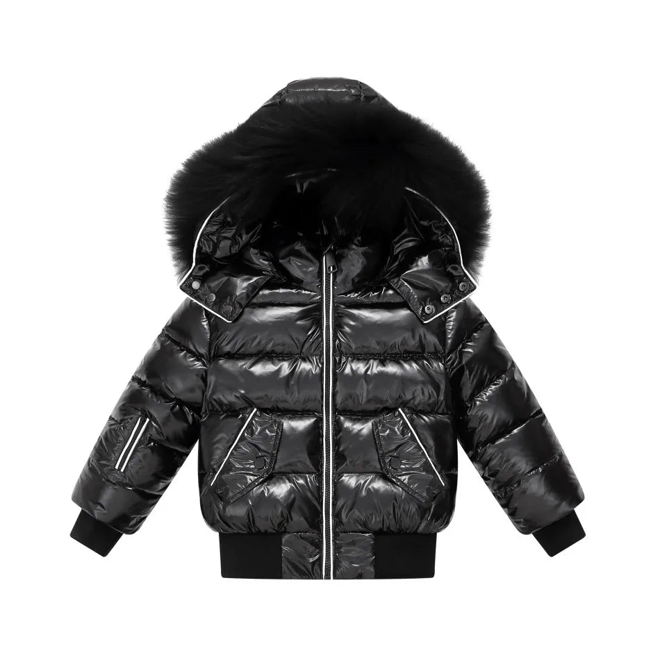 AP winter children coat for boys girls fashion white piping kids jackets waterproof shelling fabric + filling  white duck down