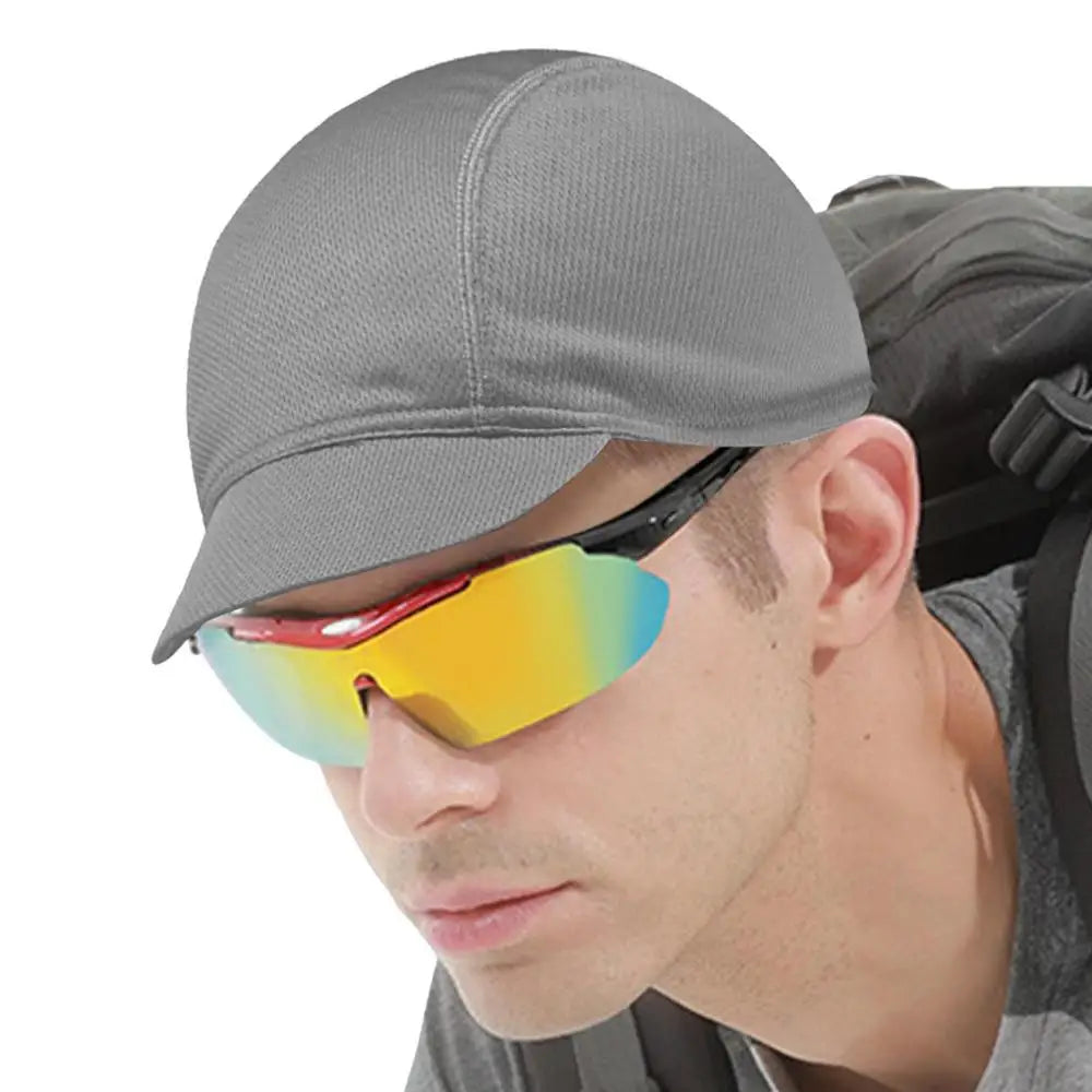 Bicycle Hat Breathable Quick Dry Cycling Hats Summer Visor Brim Motorcycle Helmets Liner Cycling Travel Caps For Mountaineering