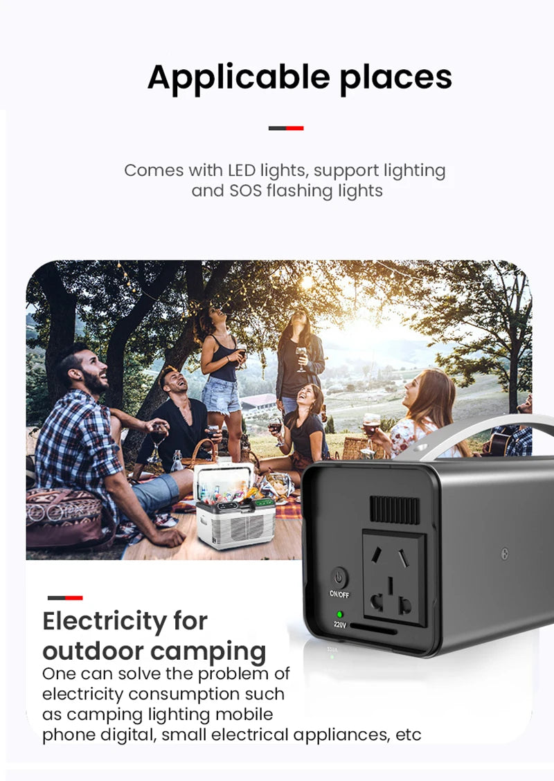 220V 200W Portable Solar Generator Power Station 32000mAh USB AC External Spare Battery Power Supply Charger For Outdoor Camping