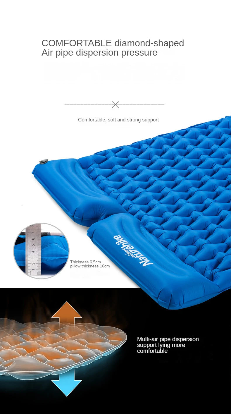 Naturehike Lightweight Moisture-proof Air Mattress Nylon TPU Inflatable Mattress Camping Mat For 2 Person Sleeping Pad