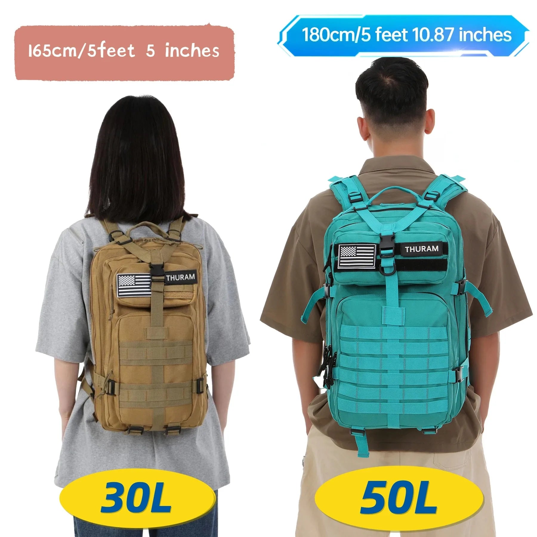 Outdoor sports bag Hiking backpack Outdoor camping hiking bag suitable for travel, work, camping, hunting, hiking, sports