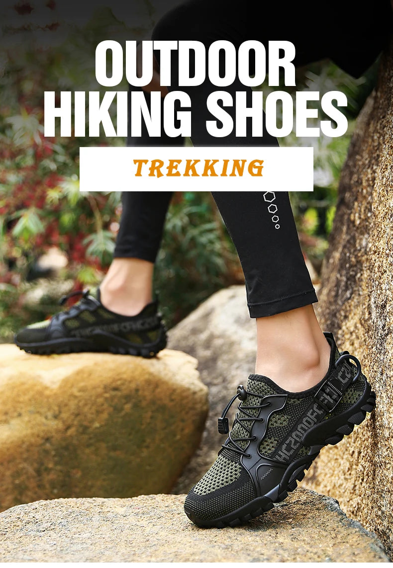 2023 Summer Men Women Trekking Hiking Shoes Summer Mesh Breathable Men Sneakers Outdoor Trail Climbing Sports Shoes Size 36-47