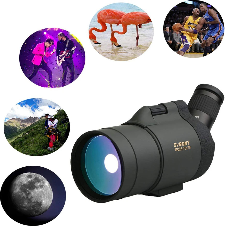 SVBONY F9334G MAK Spotting Scope 25-75x70 Powerful Telescope BAK4 FMC Waterproof Camping Equipment for Birdwatching With Tripod