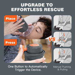 First Aid Anti Choking Rescue Device Automatic for Adults Kids with 3 Different Sizes Masks Home Airway Assist Emergency Kit