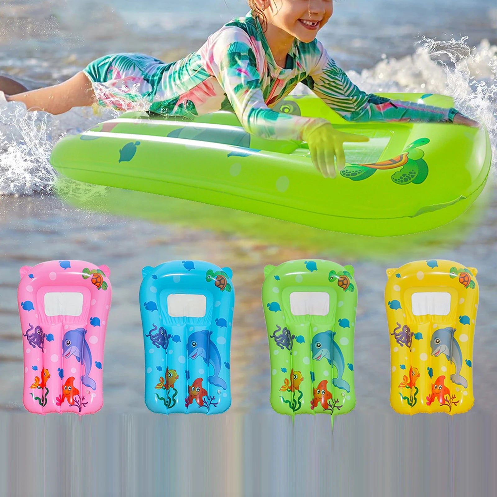 Bodyboards Swim Kickboard Summer Toys for Learning Kids Inflatable Surfboard for Boys Girls Swimming Pool Surfing Adults