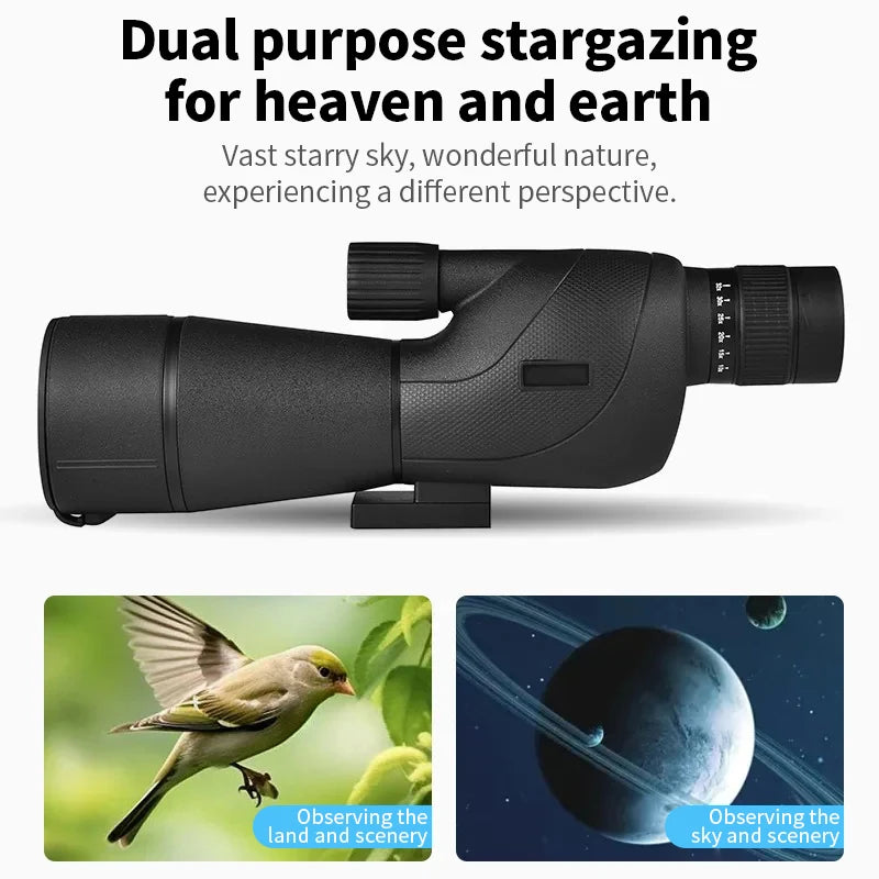 25-75x60 Spotting Scope Zoom Monocular Powerful Telescope Bak4 Prism ED Lens For Outdoor Camping Bird Watching Shooting