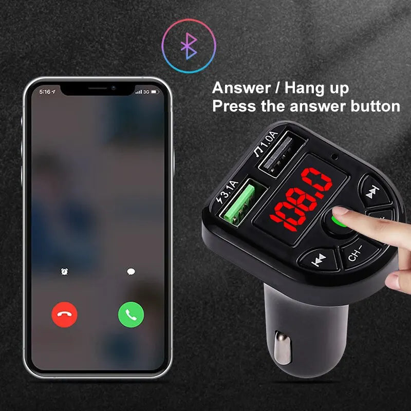 Car Bluetooth Mp3 Connection Charger Music Player Multifunctional Car Bluetooth Receiver Mobile Hands Free Voice Navigation