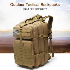 Outdoor sports bag Waterproof canvas backpack Outdoor camping hiking bag suitable for travel, camping, hunting