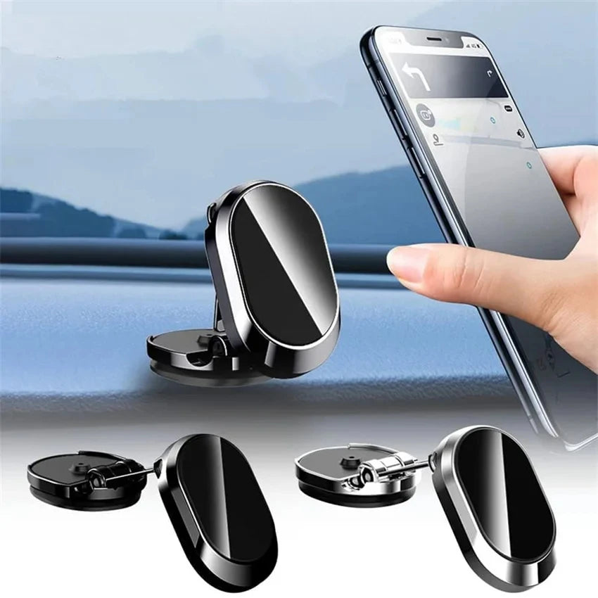 Rotating Folding Magnetic Bracket Car Dashboard Navigation Metal Bracket Suspension Multiangle Adjustment Mobile Phone Universal