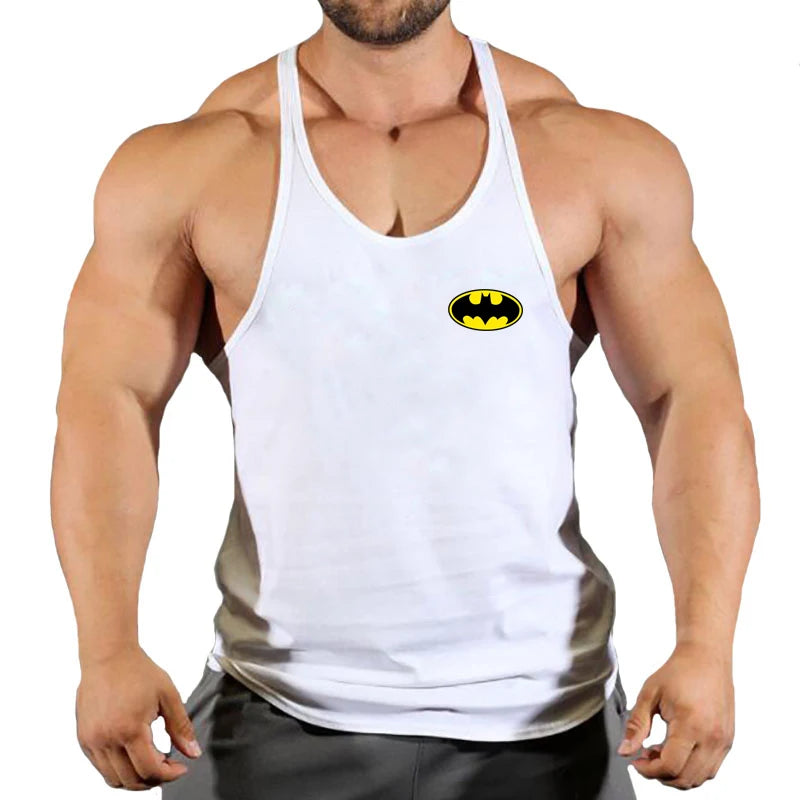 2024 New Bodybuilding Stringer Tank Tops Men Anime funny summer Clothing Running vest Fitness clothing Cotton gym singlets