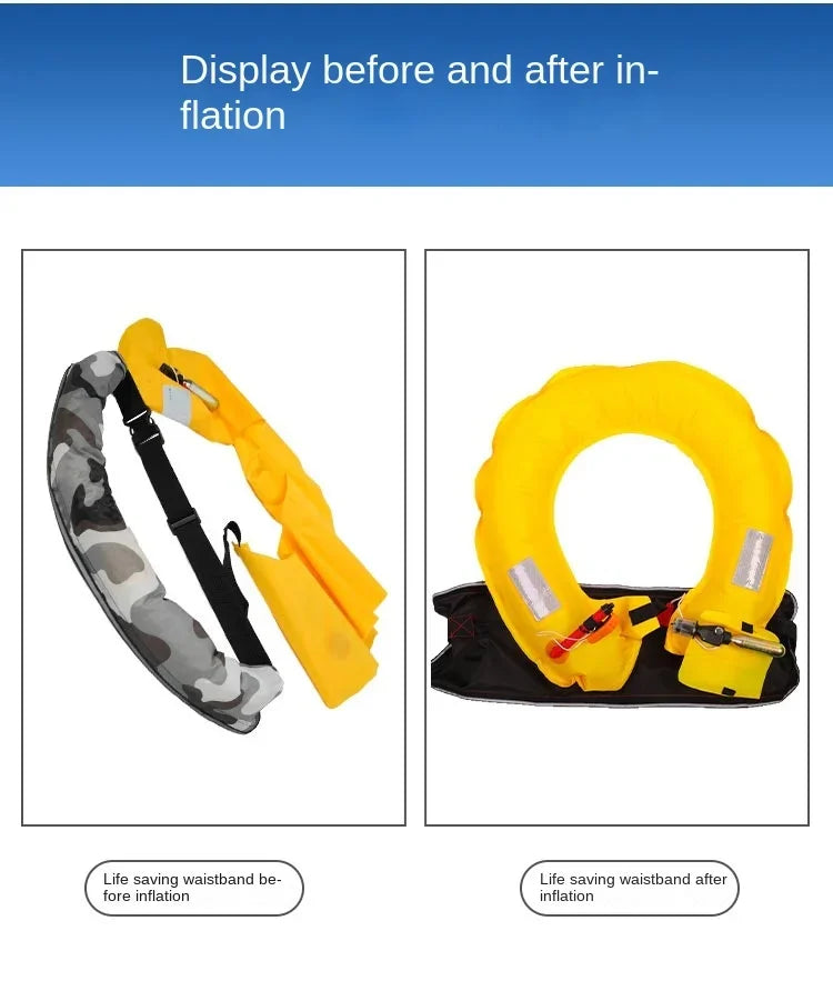 Automatic Fishing Waist Belt Type Safety Life Jacket Adult Fishing Vest Inflatable Life Safety Belt Waist Bag for Boating