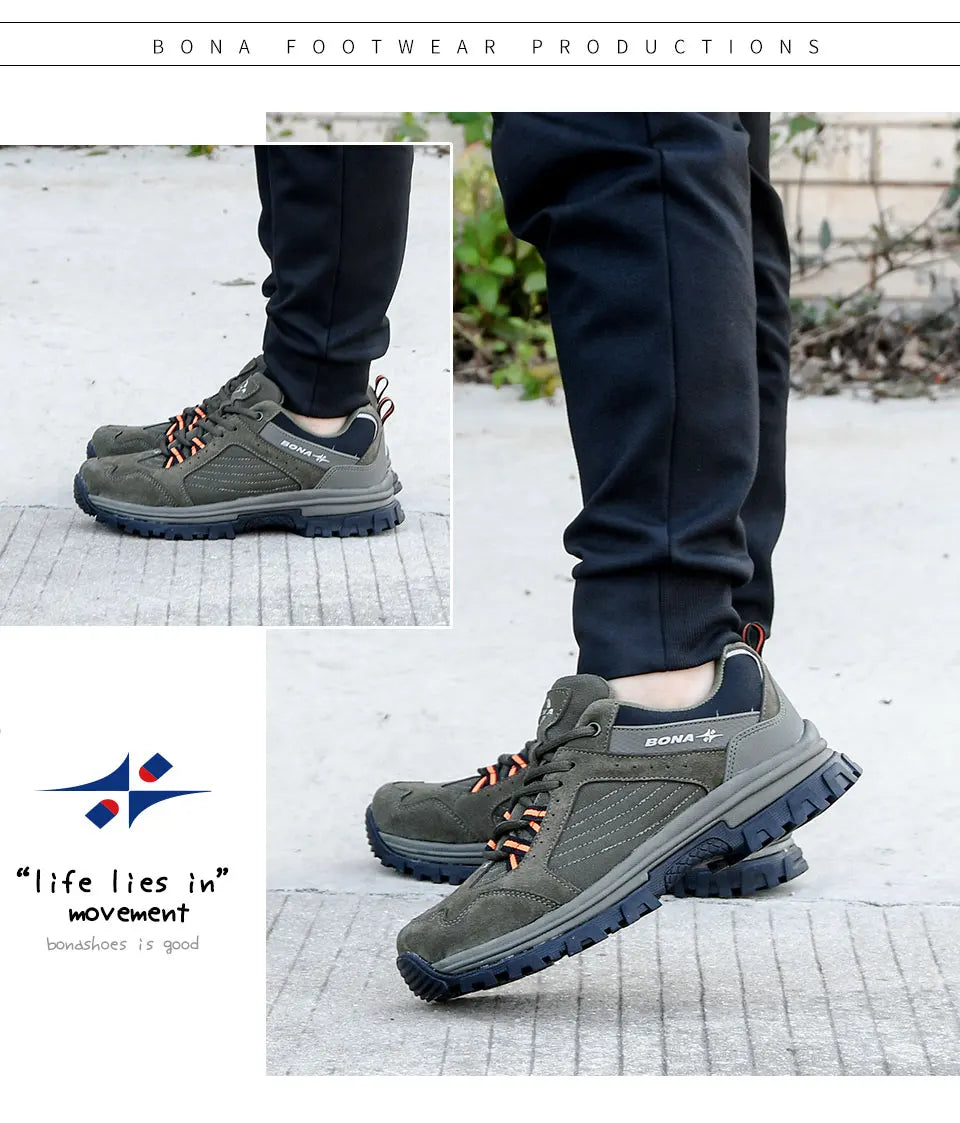 BONA 2023 New Designers  Wear resistance and skid resistance Hiking Shoes Trekking Sneakers Men Shoes Man Trekking Walking Joggi