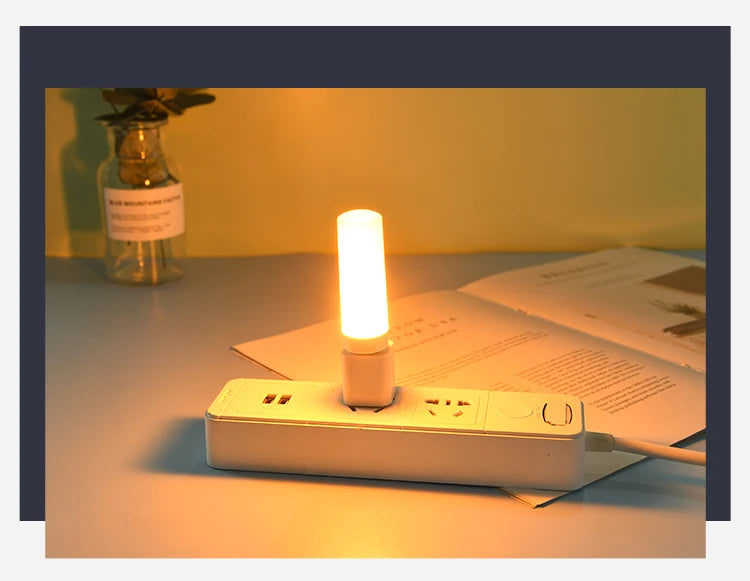 LED Atmosphere USB Light Flame Flashing Candle Lights Book Lamp for Power Bank Camping Lighting Cigarette Lighter Effect Light