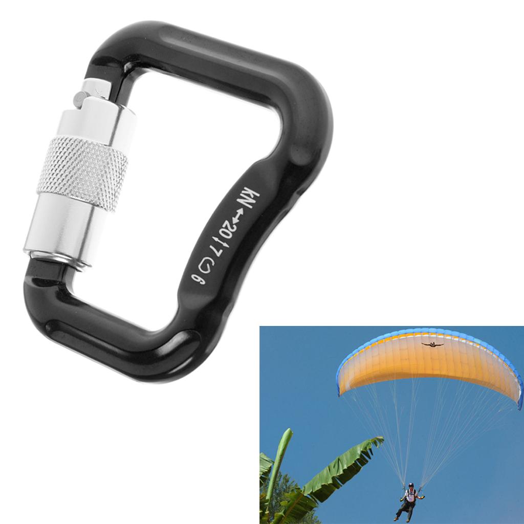 25/20KN Mountaineering Caving Rock Climbing Carabiner D Shaped Safety Master Screw Lock Climbing Chalk Bag Climbing Accessories