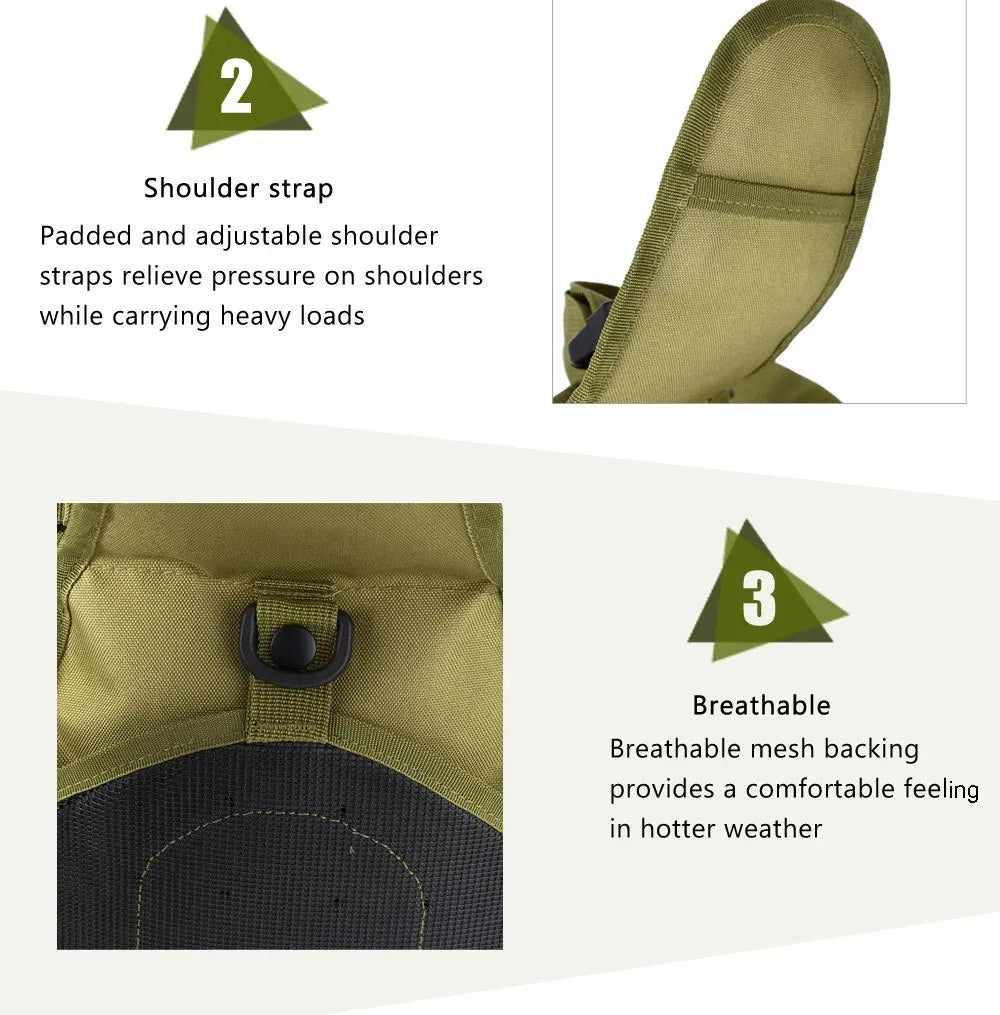 Men's Outdoor Chest Bag Military Tactical Shoulder Bag Sling Backpack 900D Oxford Mountaineering Camping Fishing Hiking Molle Mi