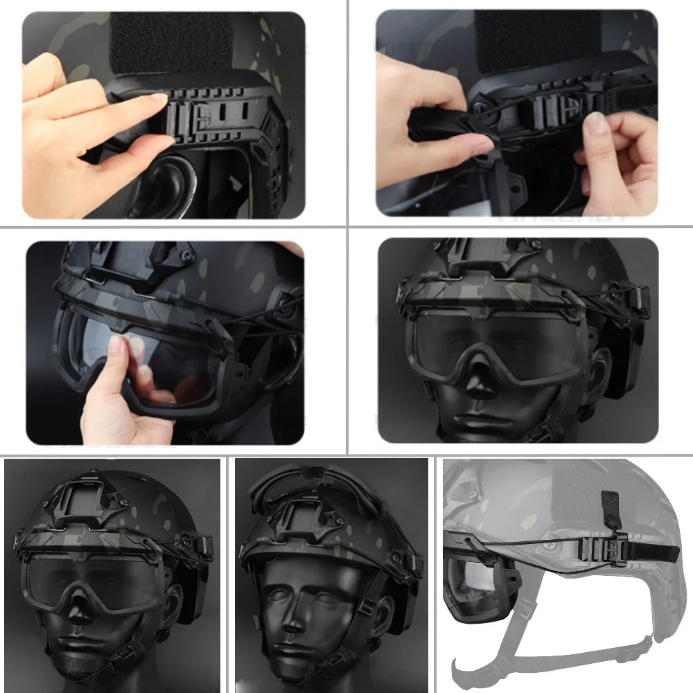 VULPO Hunting Airsoft Split Tactical Goggles Helmet And Headgear Dual-use Goggles CS Outdoor Hiking Mountaineering Glasses