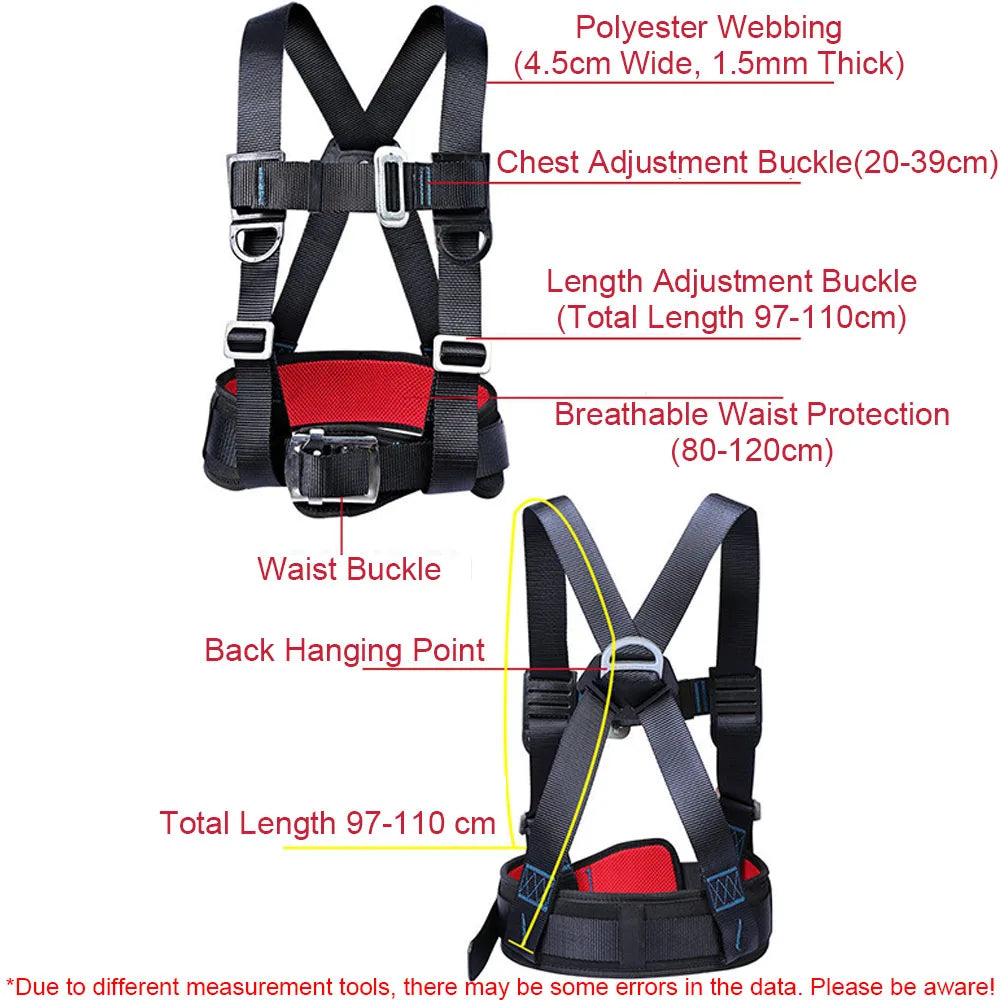 High-altitude Work Safety Belt Safety Ropes Hook Outdoor Rock Climbing Three Point Harness Electrician Construction Equipment