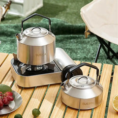 1L/1.5L Camping Water Kettle Outdoor Coffee Kettle Tableware Picnic Set Supplies Durable Camping Tea Kettle Tourism Cookware