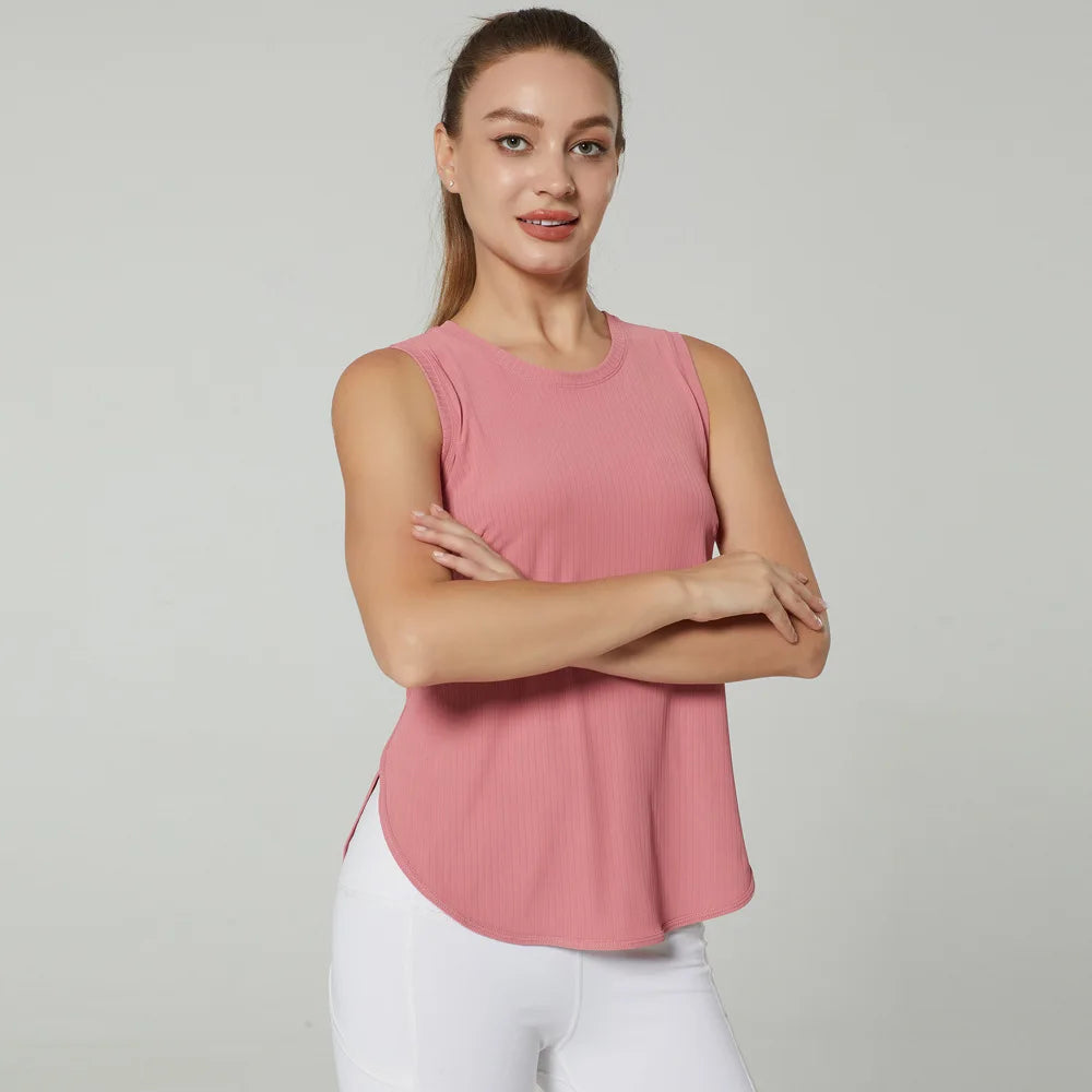 Sports Gym Women Crop Top Yoga Wear Shirts Ladies Sleeveless T-shirts Vest Fitness Sportswear Running Workout Joggings Clothing