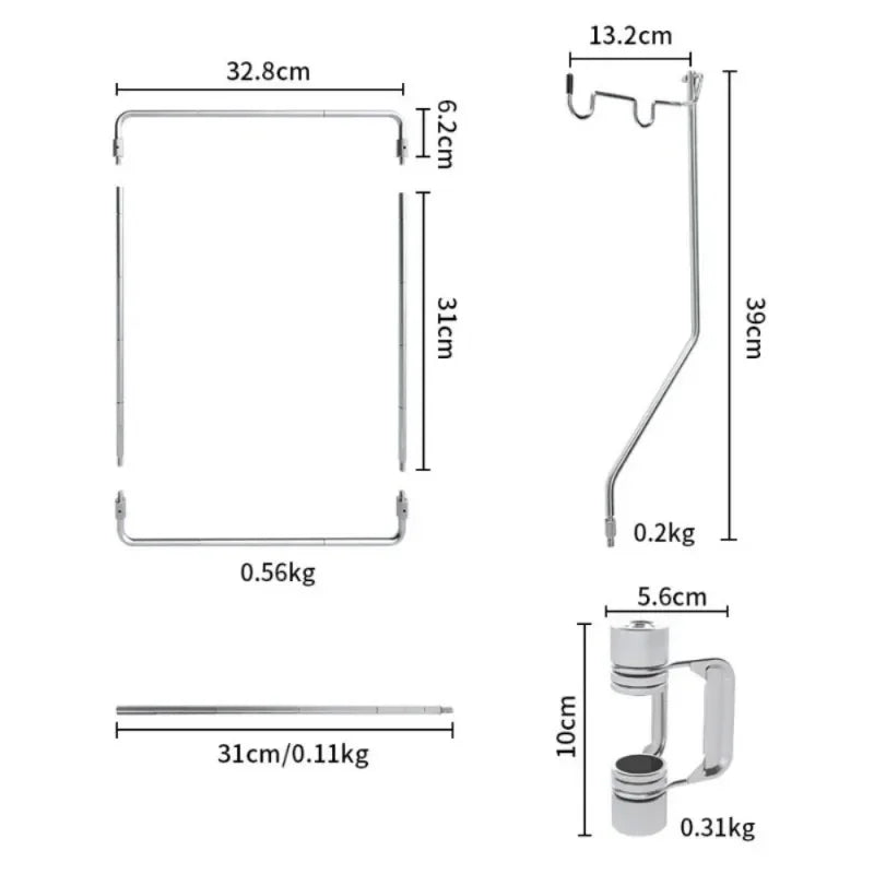 Camping Table Shelf Outdoor IGT Table Accessories Portable Hanger Light Stand Stainless Steel Desktop Storage Rack Hanging Shelf