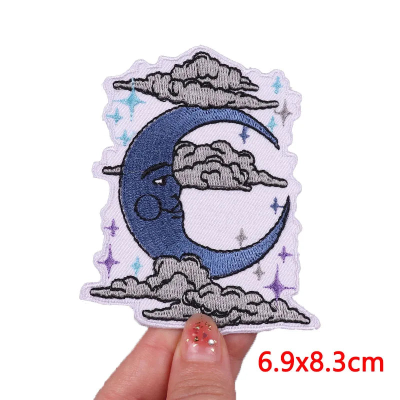 Wave/Dolphin Shark Patch Outdoor Embroidery Patch Iron On Patches For Clothing Thermoadhesive Patches On Clothes Sewing Applique