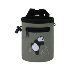 Gym Chalk Bag Panda Design for Rock Climbing Weight Lifting Bouldering Anti-slip Powder Bag with Adjustable Belt Zippered Pocket