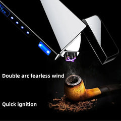 New Pulse Dual Arc Plasma USB Charging Portable Windproof Metal Cigar Lighter Outdoor Camping Personalized Creative Men's Gifts