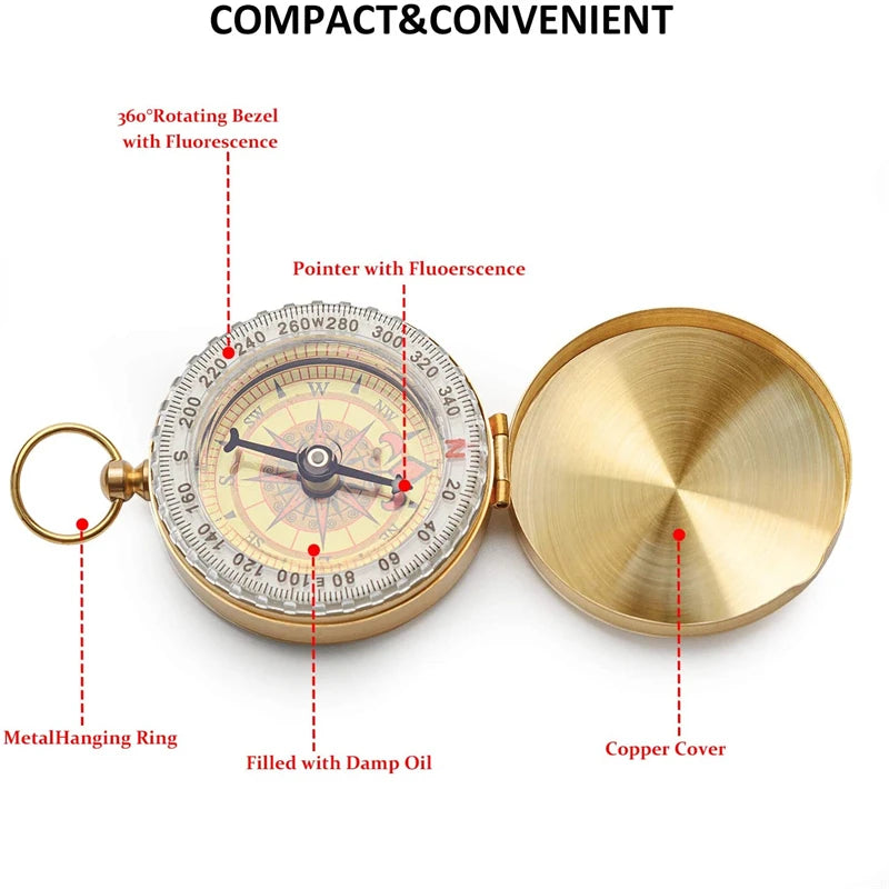 Waterproof Compass Outdoor Gadget Navigation Hiking Compass Camping Orienteering Backpacking Map Reading Compass for Scout Kids