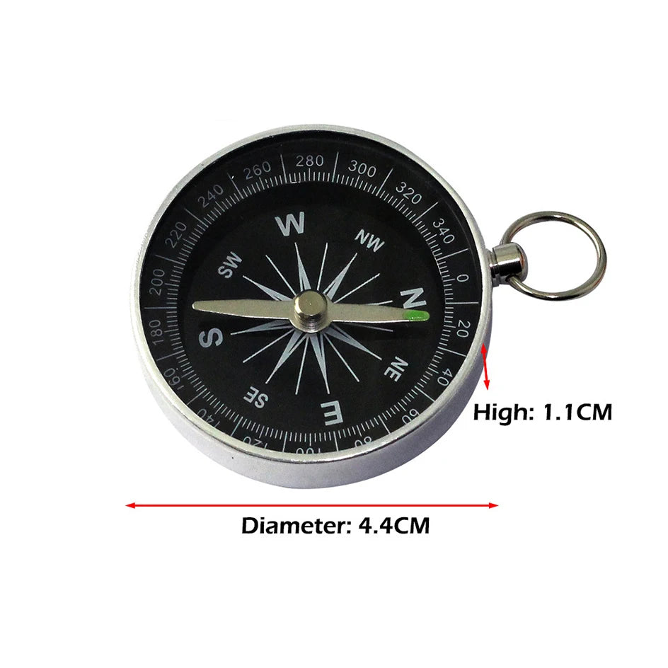 Portable Compass Aluminum Alloy Keychain Camping Trekking Hunting Hiking Survival Compass Navigation For Outdoor Activities