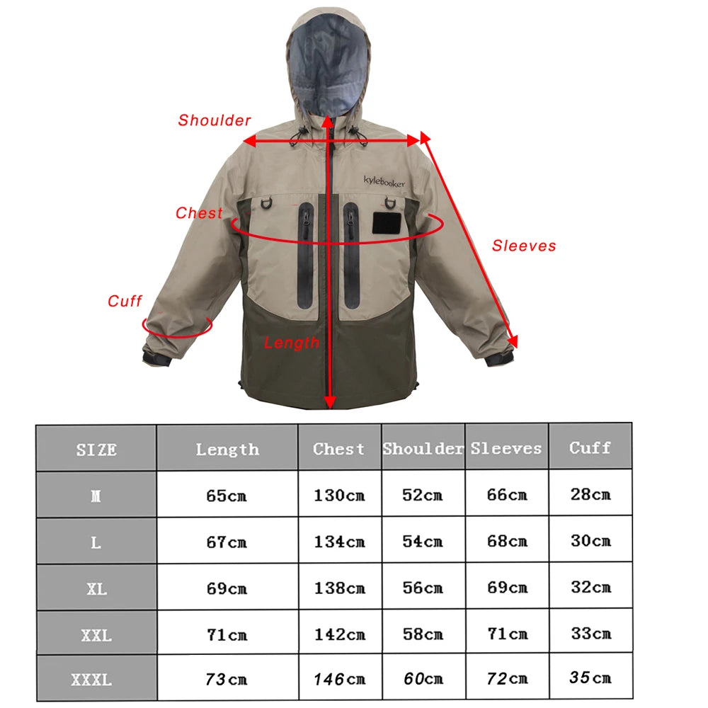 New Men's Fly Fishing Wading Jacket Breathable Waterproof Fishing clothing Wader Jacket Hiking Camping Trekking Hunting Clothes