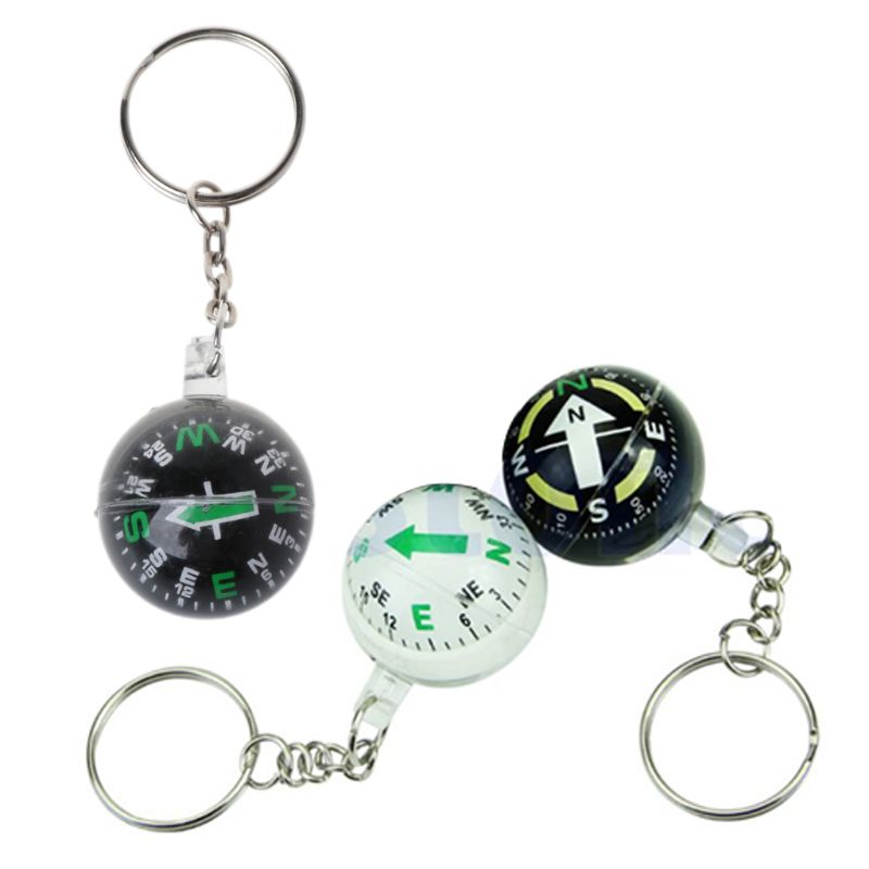 Portable Lightweight Emergency Compass Outdoor Survival Keychain Ball Compass Tool Navigation Wild Tool For Hiking Camping