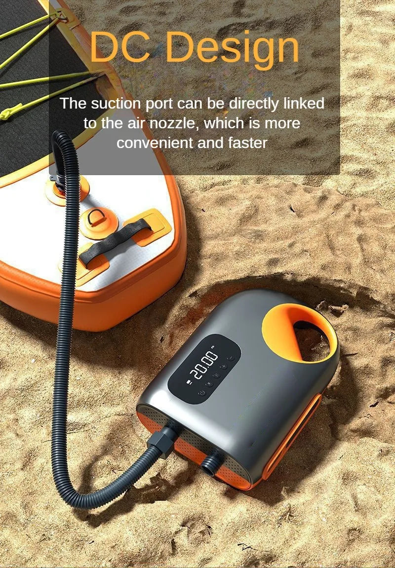 LEIBOO 20PSI DC Inflatable Electric Air Pump High Speed Air Compressor for Outdoor Surfing Paddle Board Airbed Sup Boat Kayak